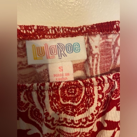 Lularoe red/white cap sleeve top, S - Picture 3 of 4